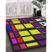 Patterned Dark Purple Novelty Rug in Family Room, pat986