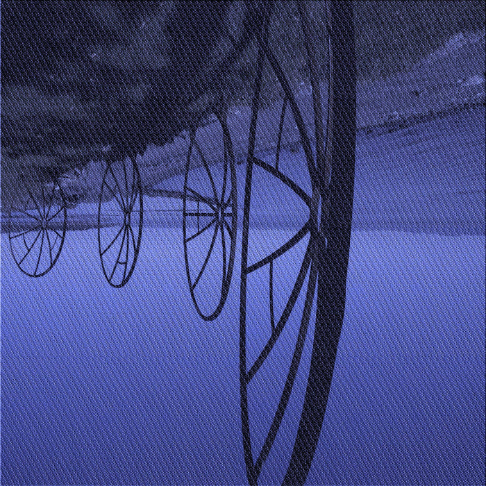 Round Patterned Royal Blue Rug, pat987blu