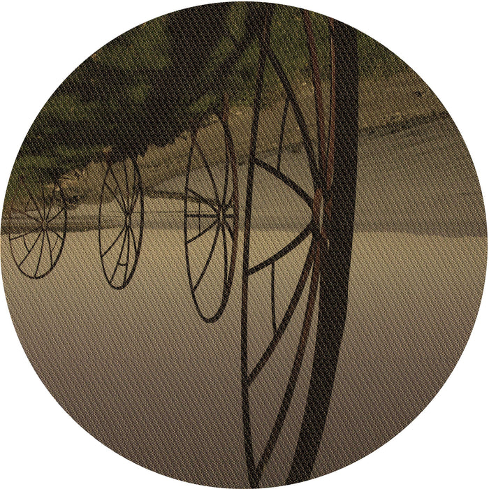 Square Machine Washable Transitional Brown Rug in a Living Room, wshpat987brn