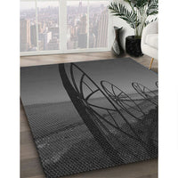 Patterned Charcoal Black Rug, pat987gry