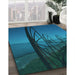 Machine Washable Transitional Deep-Sea Blue Rug in a Family Room, wshpat987lblu