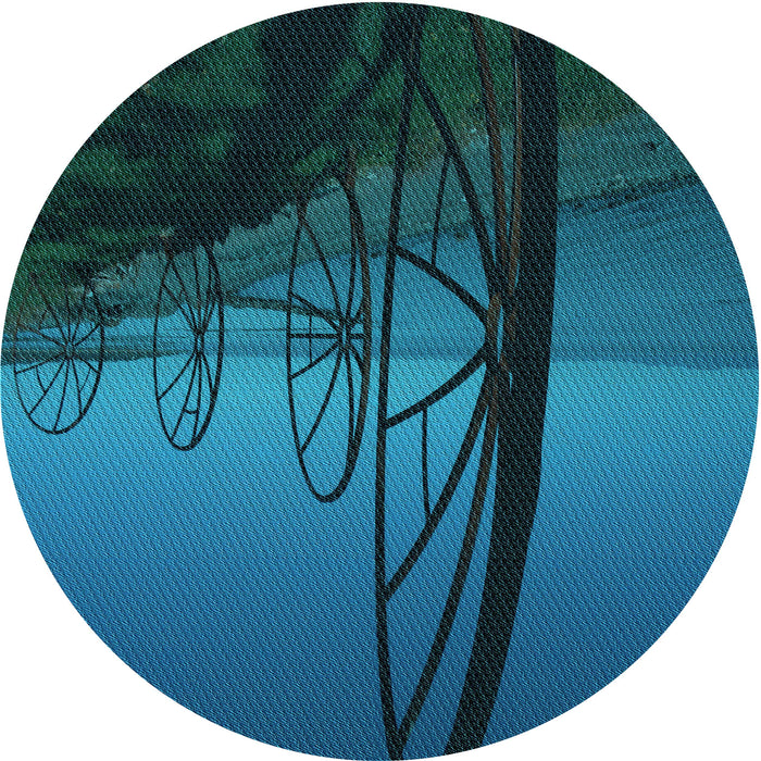 Square Machine Washable Transitional Deep-Sea Blue Rug in a Living Room, wshpat987lblu