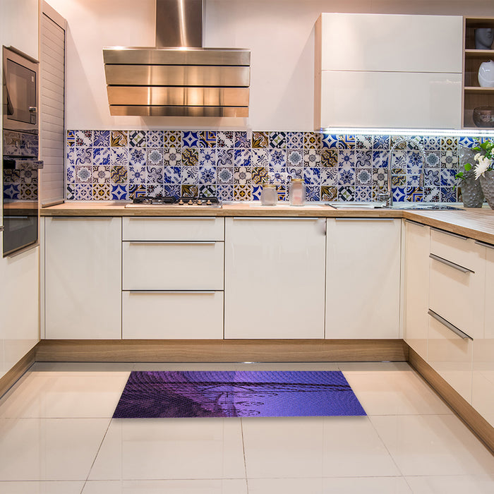 Patterned Purple Rug in a Kitchen, pat987pur