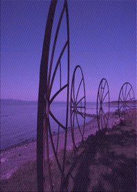 Machine Washable Transitional ly Purple Rug, wshpat987pur