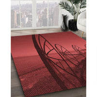 Patterned Crimson Red Rug, pat987rd