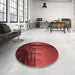 Round Patterned Crimson Red Rug in a Office, pat987rd