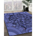 Machine Washable Transitional Blue Rug in a Family Room, wshpat988blu