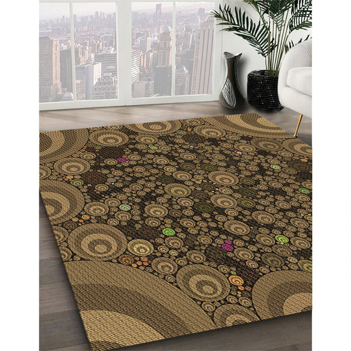 Machine Washable Transitional Light Brown Rug in a Family Room, wshpat988brn