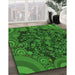 Machine Washable Transitional Deep Emerald Green Rug in a Family Room, wshpat988grn