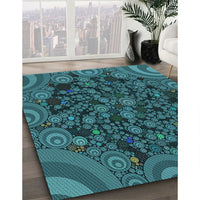 Patterned Deep-Sea Blue Rug, pat988lblu