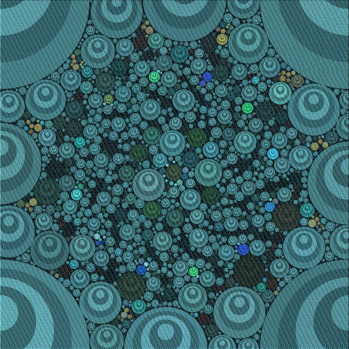 Round Patterned Deep-Sea Blue Rug, pat988lblu