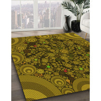 Patterned Bakers Brown Rug, pat988yw