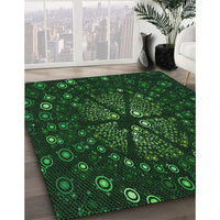 Patterned Black Rug, pat989grn