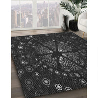 Patterned Midnight Gray Rug, pat989gry