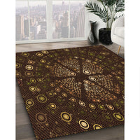 Patterned Saddle Brown Rug, pat989org