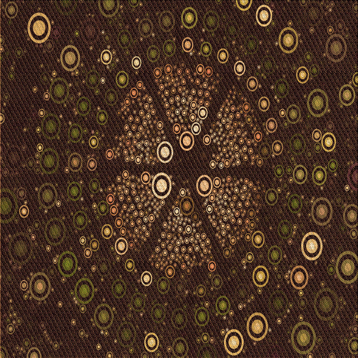 Round Patterned Saddle Brown Rug, pat989org