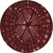 Square Patterned Fire Brick Red Rug, pat989rd