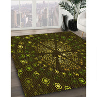 Patterned Oak Brown Rug, pat989yw