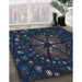 Patterned Blue Novelty Rug in Family Room, pat989