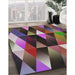 Machine Washable Transitional Purple Lily Purple Rug in a Family Room, wshpat98