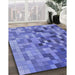 Machine Washable Transitional Sky Blue Rug in a Family Room, wshpat99blu