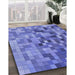 Patterned Sky Blue Rug in Family Room, pat99blu