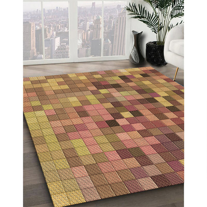 Patterned Red Rug in Family Room, pat99brn