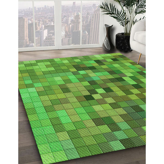 Patterned Green Rug in Family Room, pat99grn