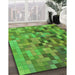 Machine Washable Transitional Green Rug in a Family Room, wshpat99grn