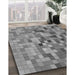 Machine Washable Transitional Ash Gray Rug in a Family Room, wshpat99gry