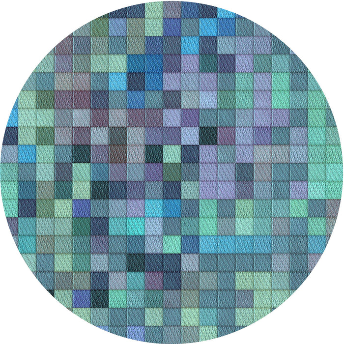 Square Patterned Azure Blue Rug, pat99lblu