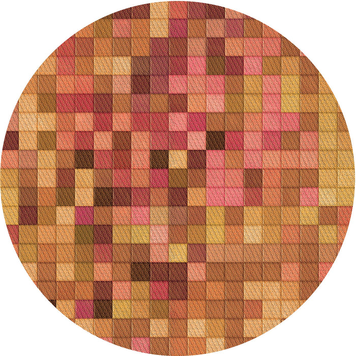 Square Patterned Orange Rug, pat99org