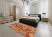 Patterned Orange Rug in a Bedroom, pat99org