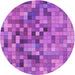 Square Machine Washable Transitional Bright Neon Pink Purple Rug in a Living Room, wshpat99pur