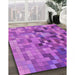 Machine Washable Transitional Bright Neon Pink Purple Rug in a Family Room, wshpat99pur