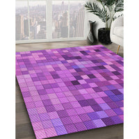 Patterned Bright Neon Pink Purple Rug, pat99pur