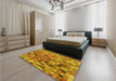 Patterned Mahogany Brown Rug in a Bedroom, pat99yw