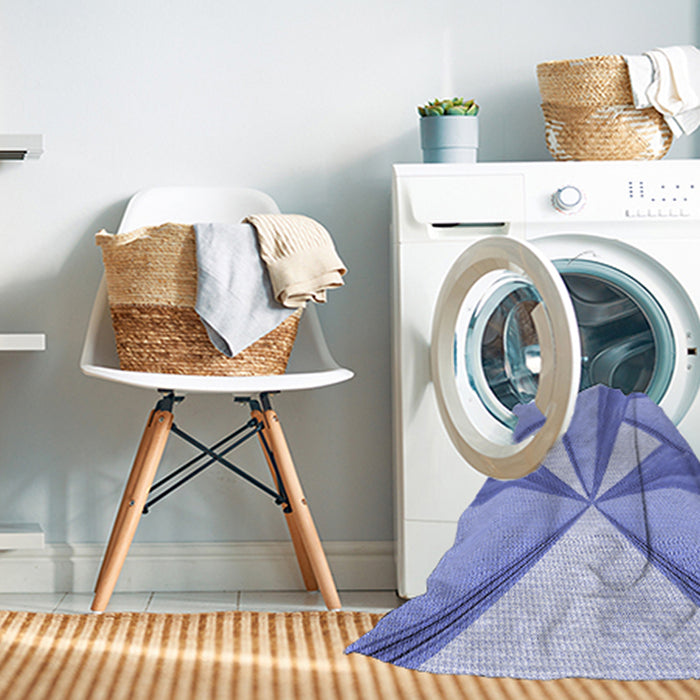 Machine Washable Transitional Jeans Blue Rug in a Washing Machine, wshpat990blu