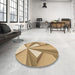 Round Patterned Light Brown Rug in a Office, pat990brn