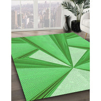 Patterned Neon Green Rug, pat990grn