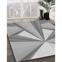 Patterned Platinum Gray Rug, pat990gry