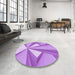 Round Patterned Violet Purple Rug in a Office, pat990pur