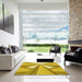 Machine Washable Transitional Bright Gold Yellow Rug in a Kitchen, wshpat990yw