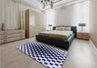 Patterned Night Blue Rug in a Bedroom, pat991blu