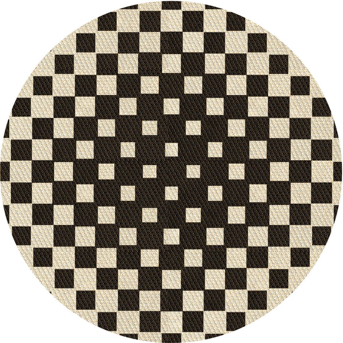 Square Patterned Midnight Gray Rug, pat991brn