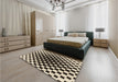 Patterned Midnight Gray Rug in a Bedroom, pat991brn