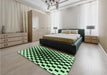 Patterned Light Green Rug in a Bedroom, pat991grn