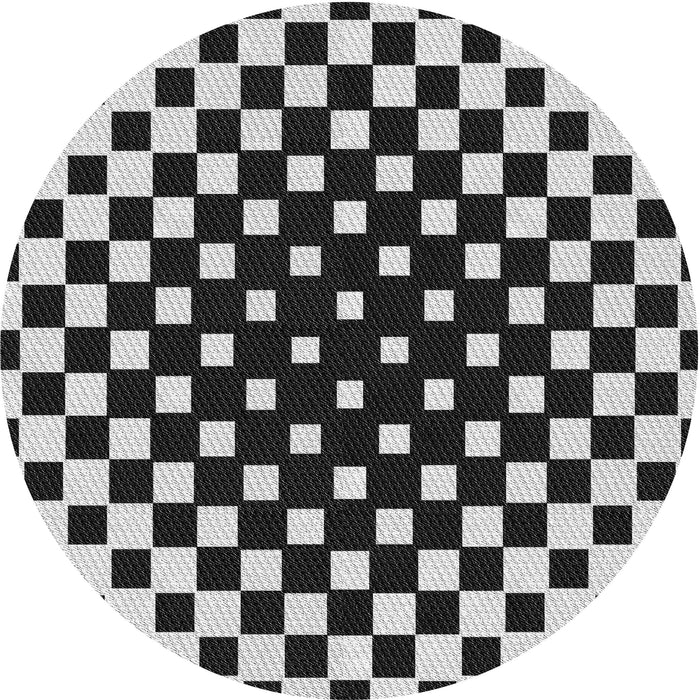 Square Patterned Charcoal Black Rug, pat991gry