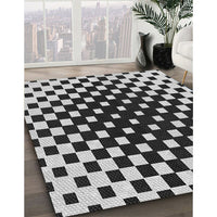 Patterned Charcoal Black Rug, pat991gry