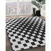 Patterned Charcoal Black Rug in Family Room, pat991gry